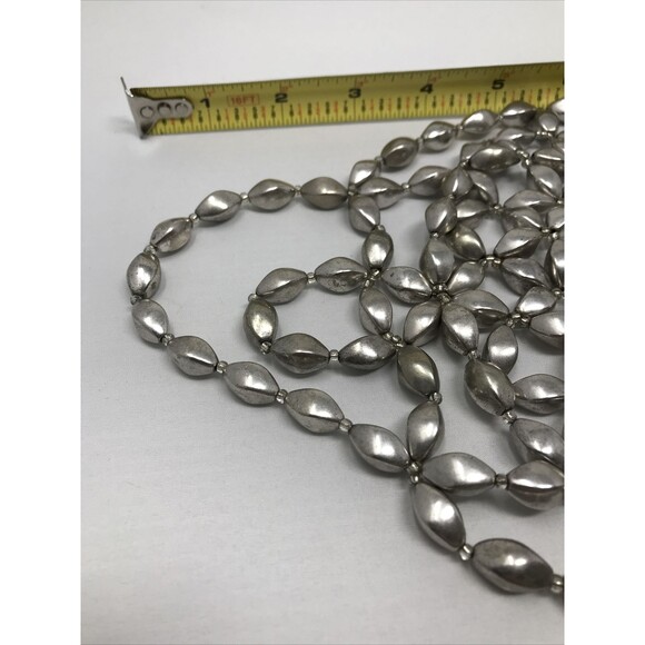 CHICO'S Necklace Silver Tone Bib Statement Beads Beaded Metallic - Picture 4 of 12